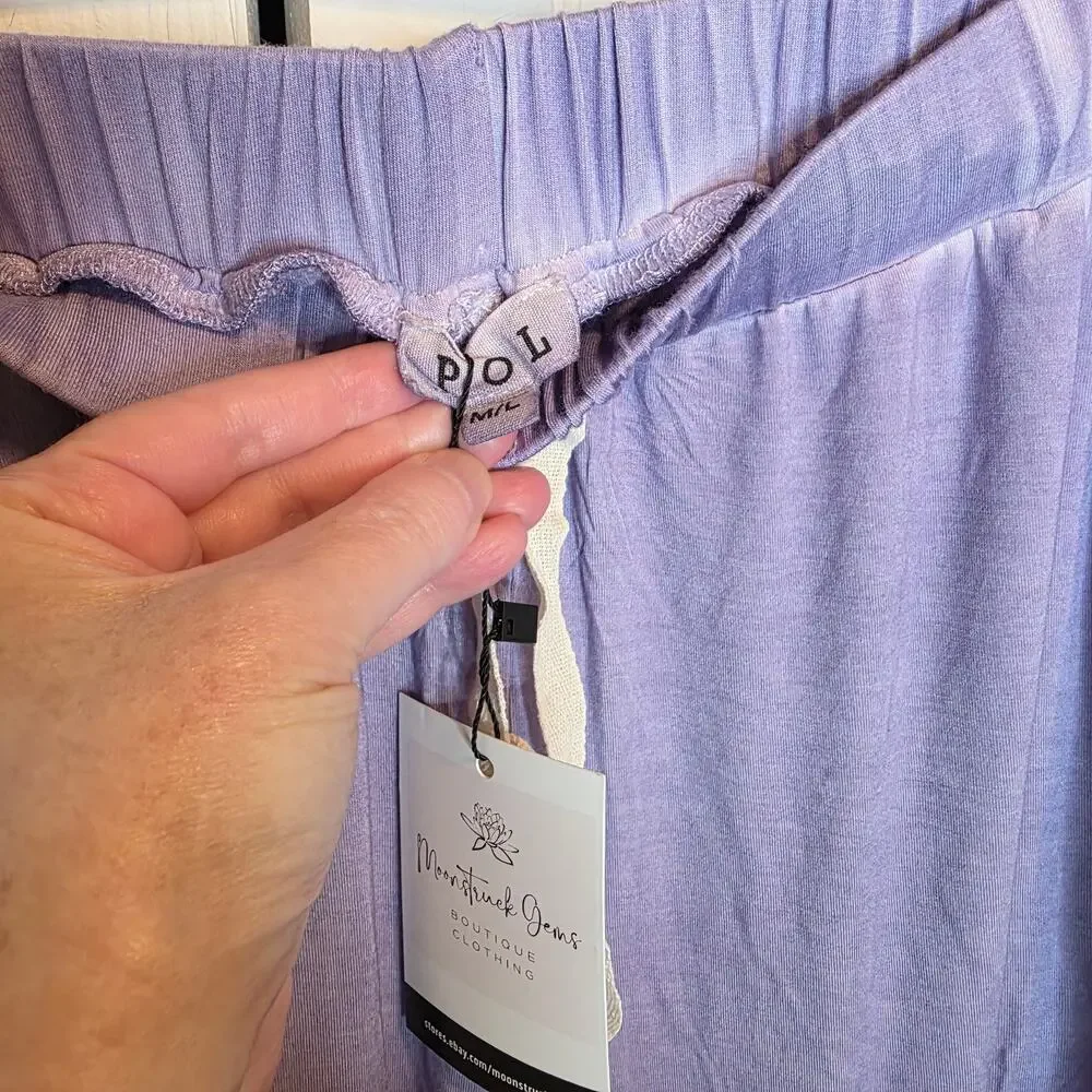 POL Ultra Soft Wide Leg Lavender Palazzo Pants Sz M/L NWT - Picture 8 of 9